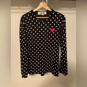 COMME DES GARÇONS PLAY Black Polka Dot Long Sleeve T-Shirt